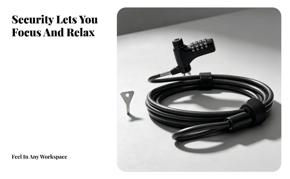 Laptop Locking Cord with Combination | Anti-pilferage, Portable, Notebook Security Lock with Coiled Cable, for workplaces
