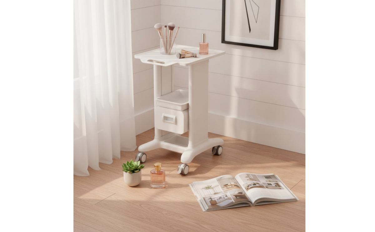 Versatile Storage Cart with Drawer Space-Saving Rolling Storage Cart Smooth-Glide Stable for Esthetician, Beauticians, Bedroom