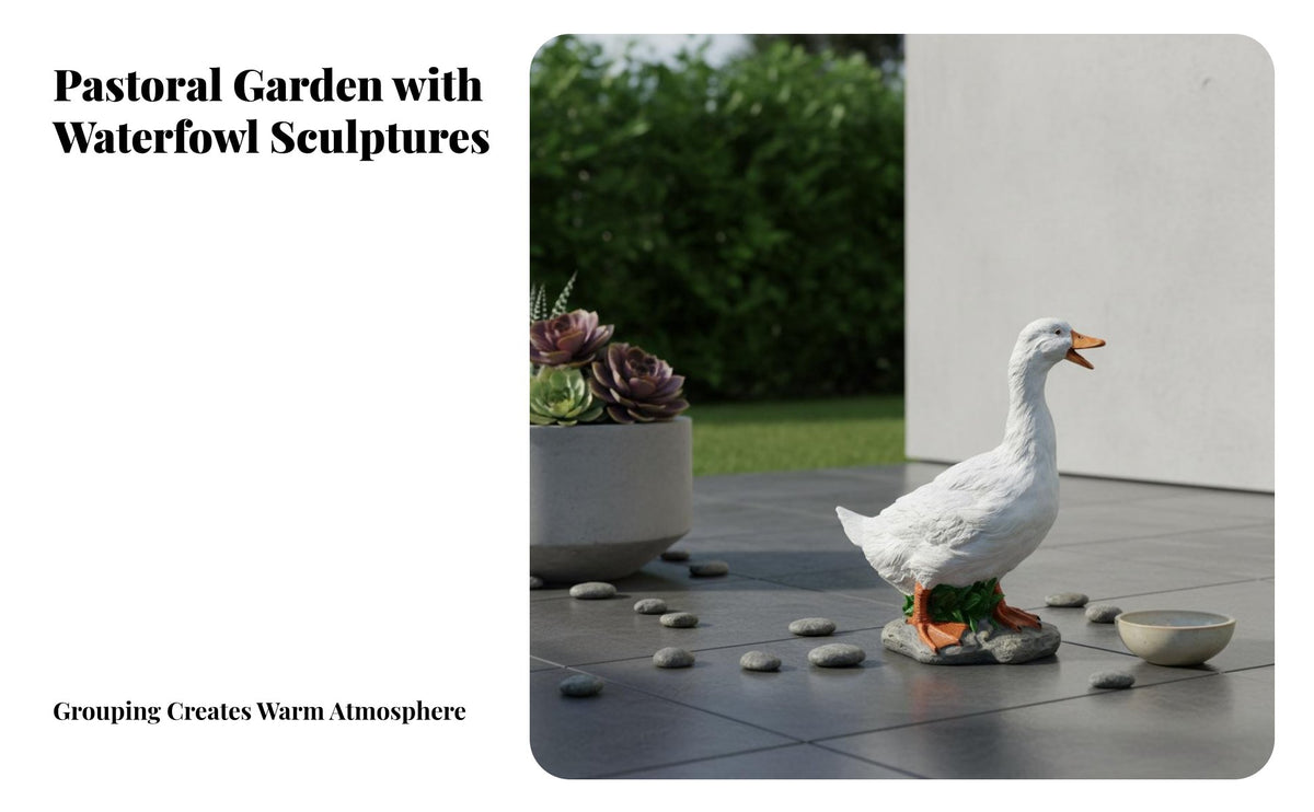 Realistic Duck Statue Farmhouse Scene Decor Garden Duck Sculpture for Gardeners