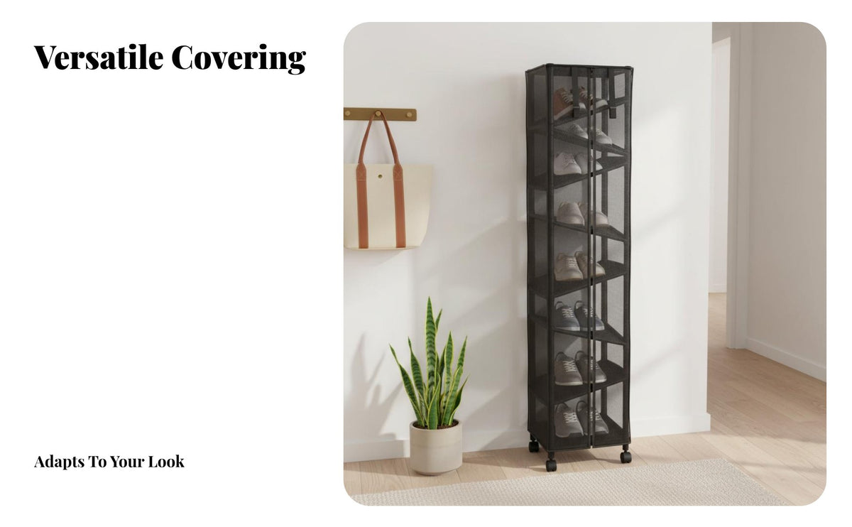Space-Saving Multi-Layer Shoe Rack Dust-Proof Multi-Tier Shoe Shelf Japanese Design Household Storage Easy Assembly for Students, Homeowners, Dormitory, Dorm Room, Behind the Door, Small Areas