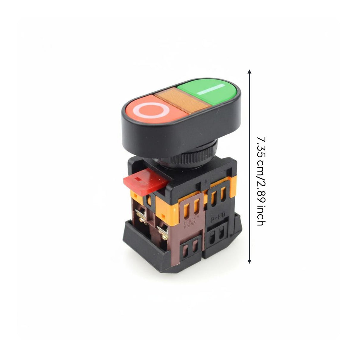 High Visibility Illuminated Double Push Button Switch Industrial Grade 22mm Double Head Control Switch NO + NC Contacts for DIY Hobbyists