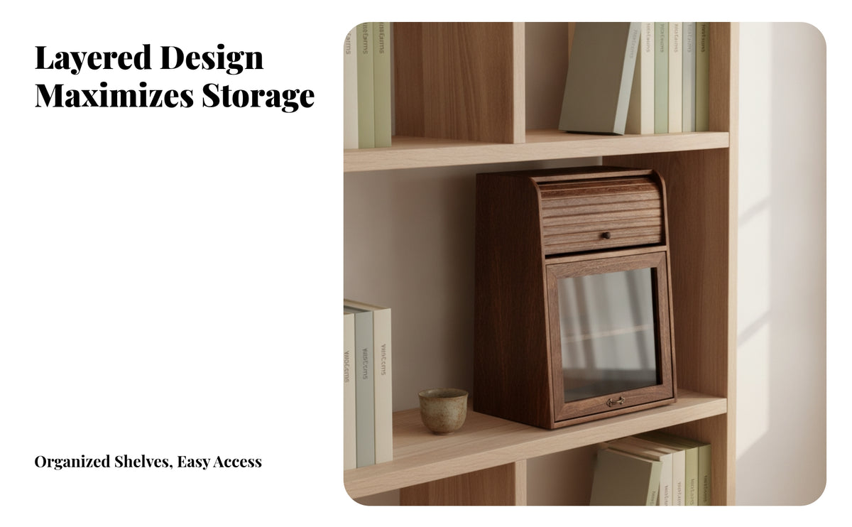 Chinese Tea Storage Cabinet Shutter Door Tea Storage Cabinet Curved Top