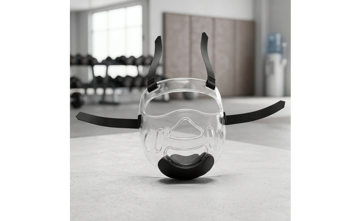 Transparent Taekwondo Face Mask Adjustable Taekwondo Face Guard Lightweight Headgear Shockproof