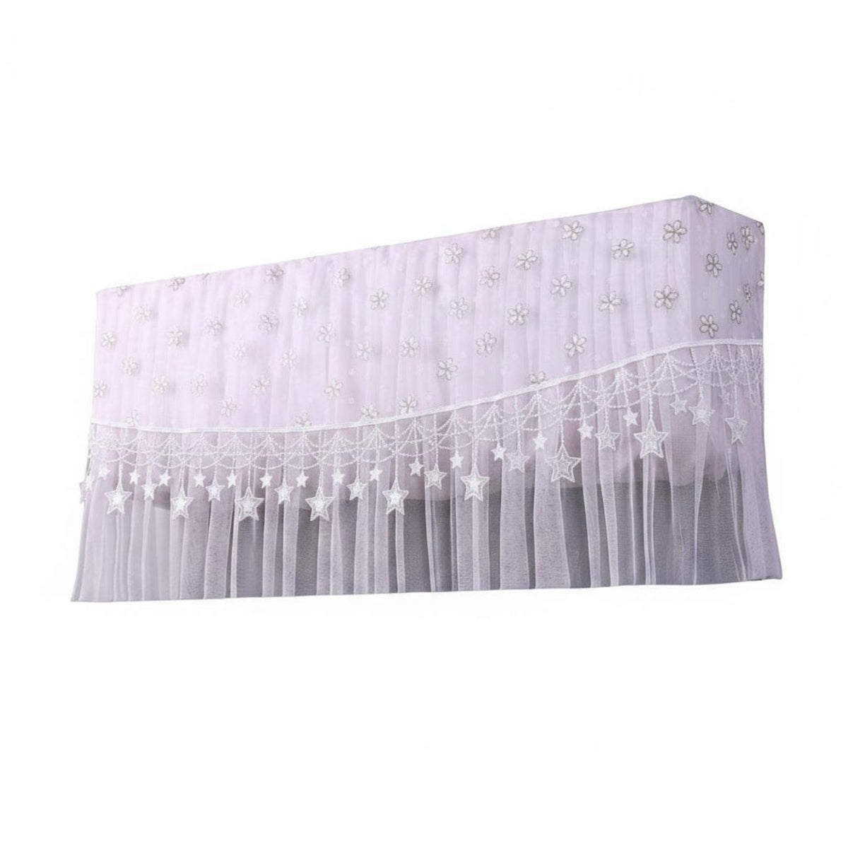 Split Cooling Unit Curtain Cover Easy to Install Cooling Unit Dust Cover Decorative Lace Trim for Living Room
