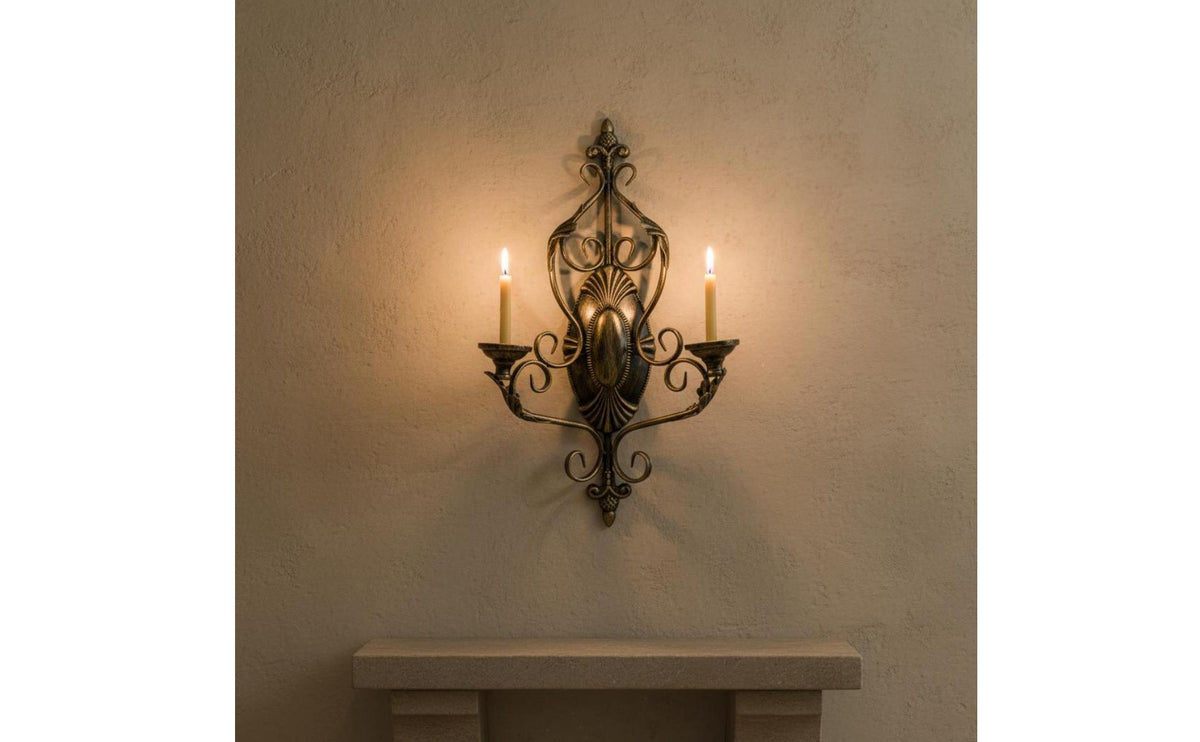 Ornate Candle Sconce Easy Installation Metal Wall Sconce Candle Holder for Altar