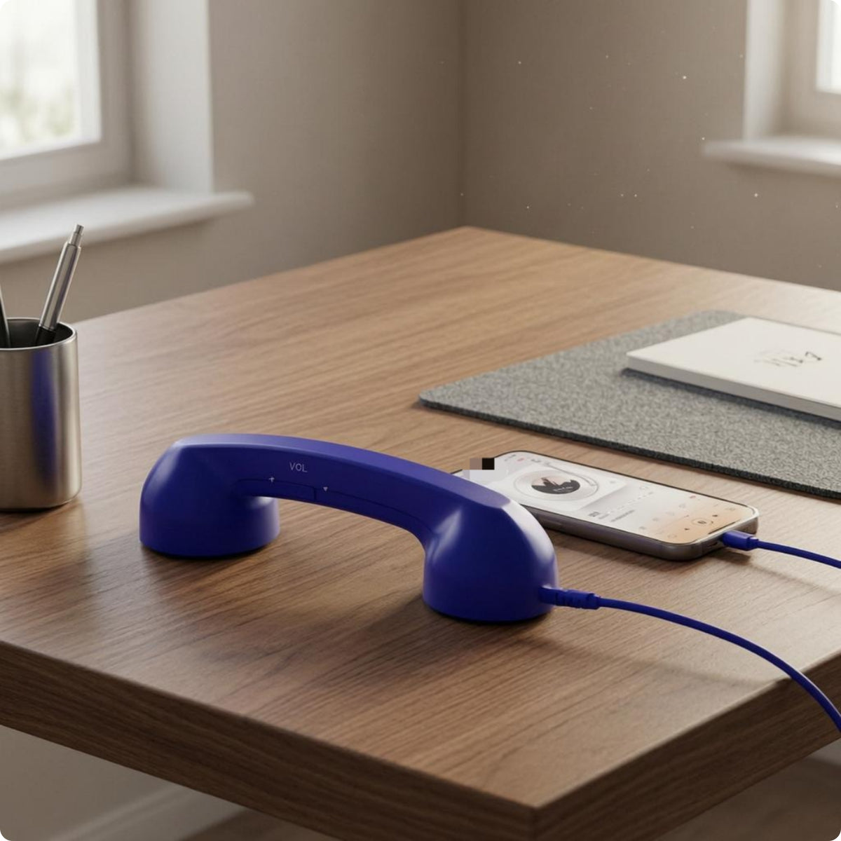 USB-C Handset Headset Clear Audio Retro Handset Headset Vintage Phone Receiver Ergonomic Grip Coiled Cable