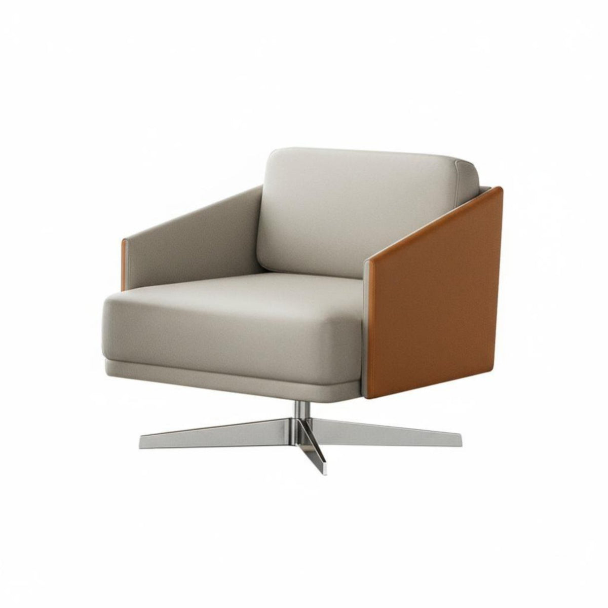 Minimalist design Upholstered rotating Armchair Modern Design Lounge Chair Stylish contour Seating Furniture Curved Backrest for Interior Designers, Business Owners, Hotel Lobby, Reception Area, Living Room, Bedroom