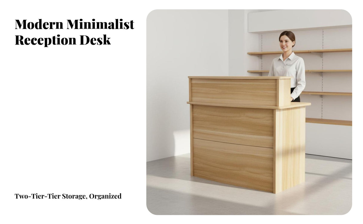 Reception Desk Easy to Clean Retail Checkout Counter Sturdy Construction Checkout Counter for Shop Owners, Receptionists, Boutique, Medical Office