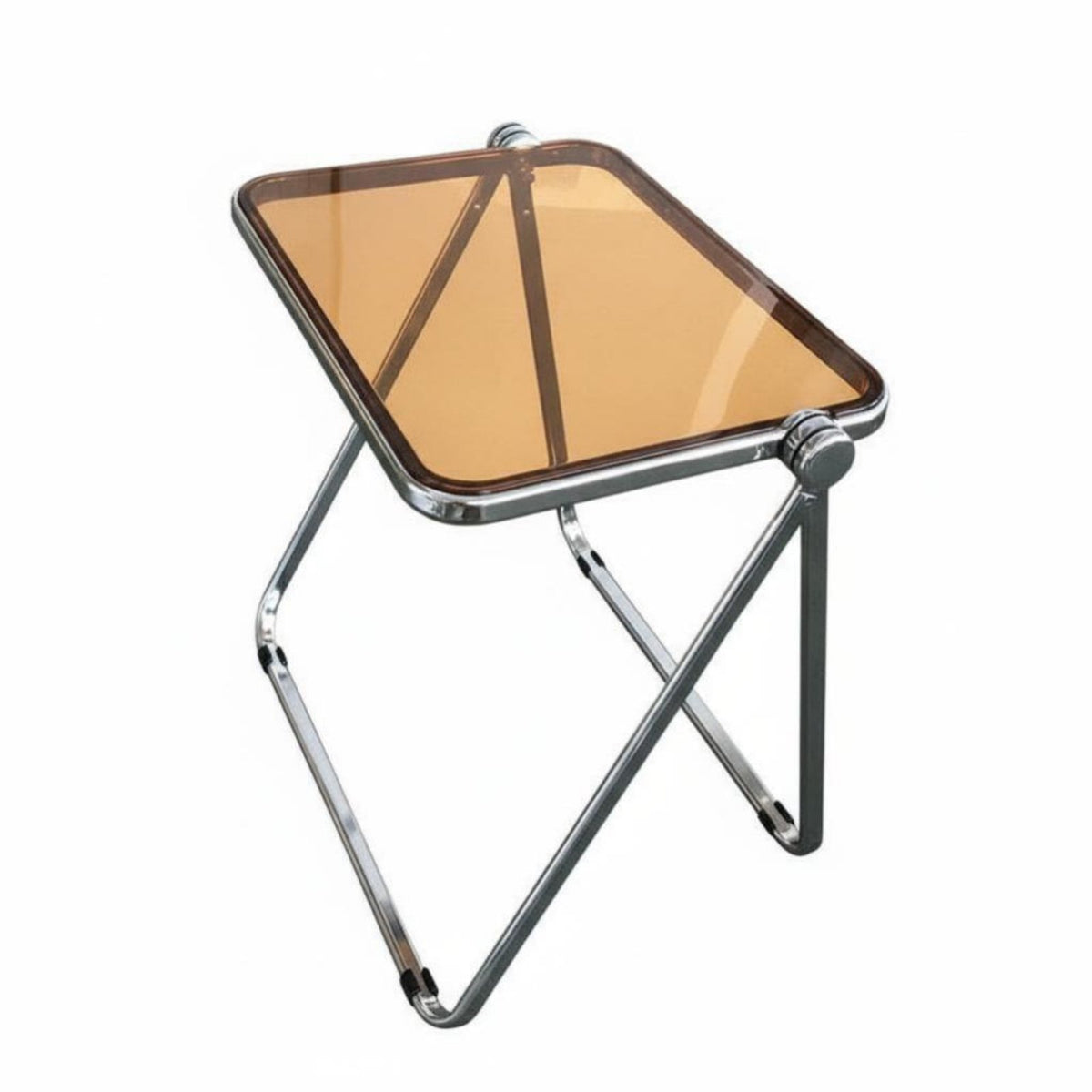 Foldable Design Clear Folding Table Space-Saving Portable Desk Transparent Top Workstation Multi-Purpose for Students, Apartment Dwellers, Remote Workers, Small Spaces, Study, Bedroom, Living Room