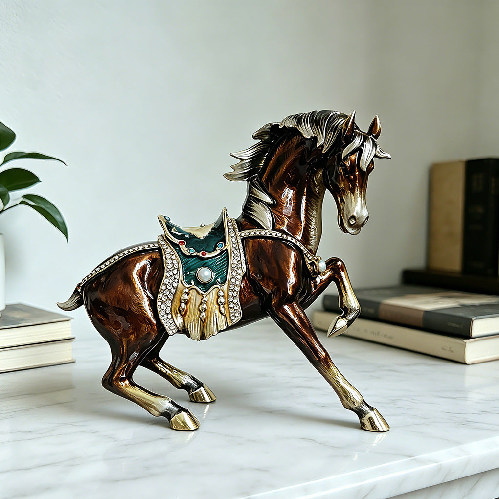Zinc Alloy Horse Figurine for Home or Office Decoration, Chinese Style