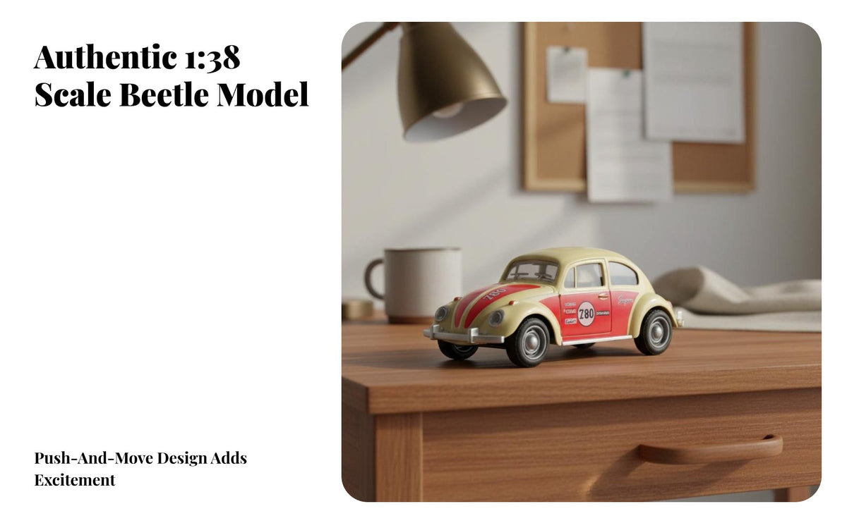 Pull-Back Toy Realistic Design Pull Retro Car Rubber Tires Vintage Diecast Car for Children, Kids, Home Decoration, Active Play, Bedroom