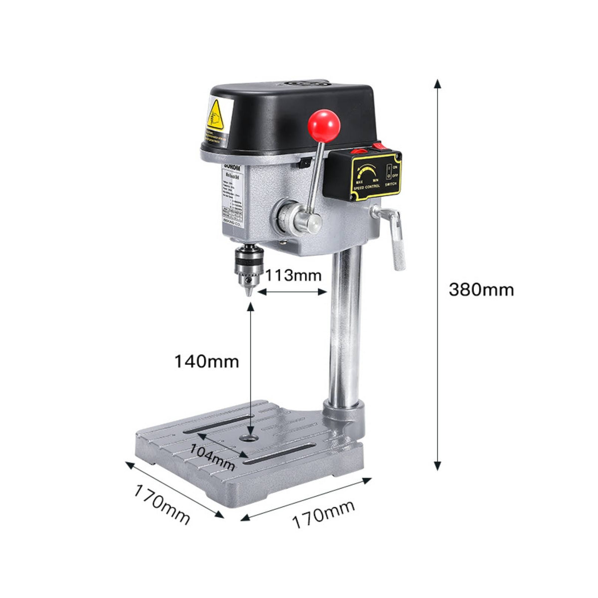 Compact Design Mini Drill Press 340W Engine Small Benchtop Drill Precision Drilling Machine for Hobbyists, DIY Enthusiasts, Jewelry Making, Workshop, Garage