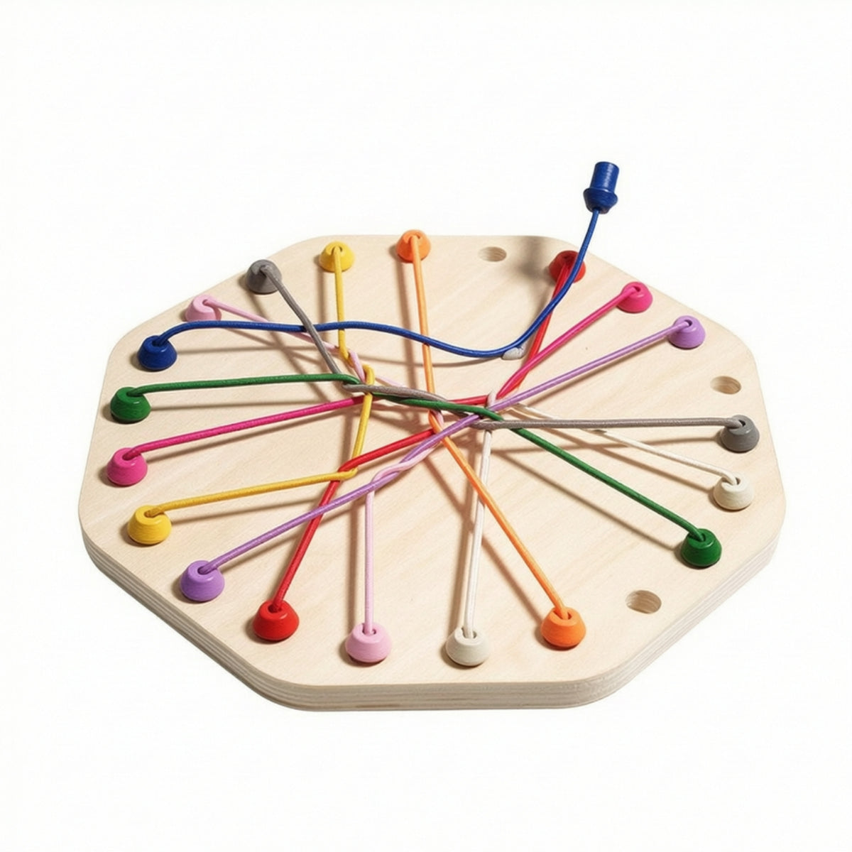 Wooden Puzzle Board with Cords Sensory Rope Untangling Puzzle Wooden Game Board Screenwithout-Screen Interactive for Children