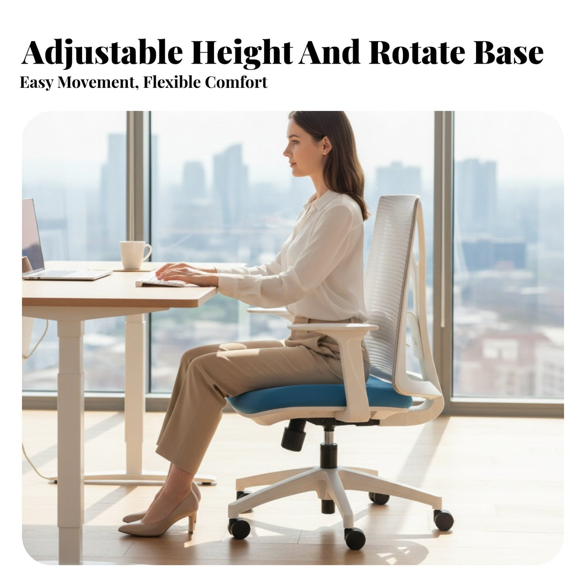 Ergonomic Mesh Rotating Chair Assist Office Furniture Reclining Function Computer Seat for Home Workers, Students, Study Room, Reception Area