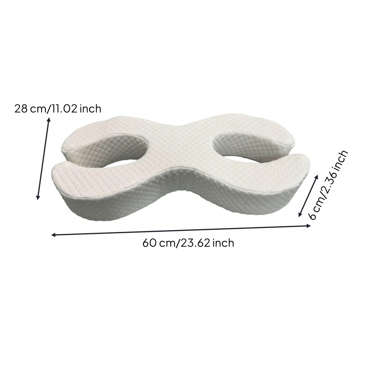 Double-C Shape Side Sleeping Pillow Cutout Openings Contoured Pillow Quilted