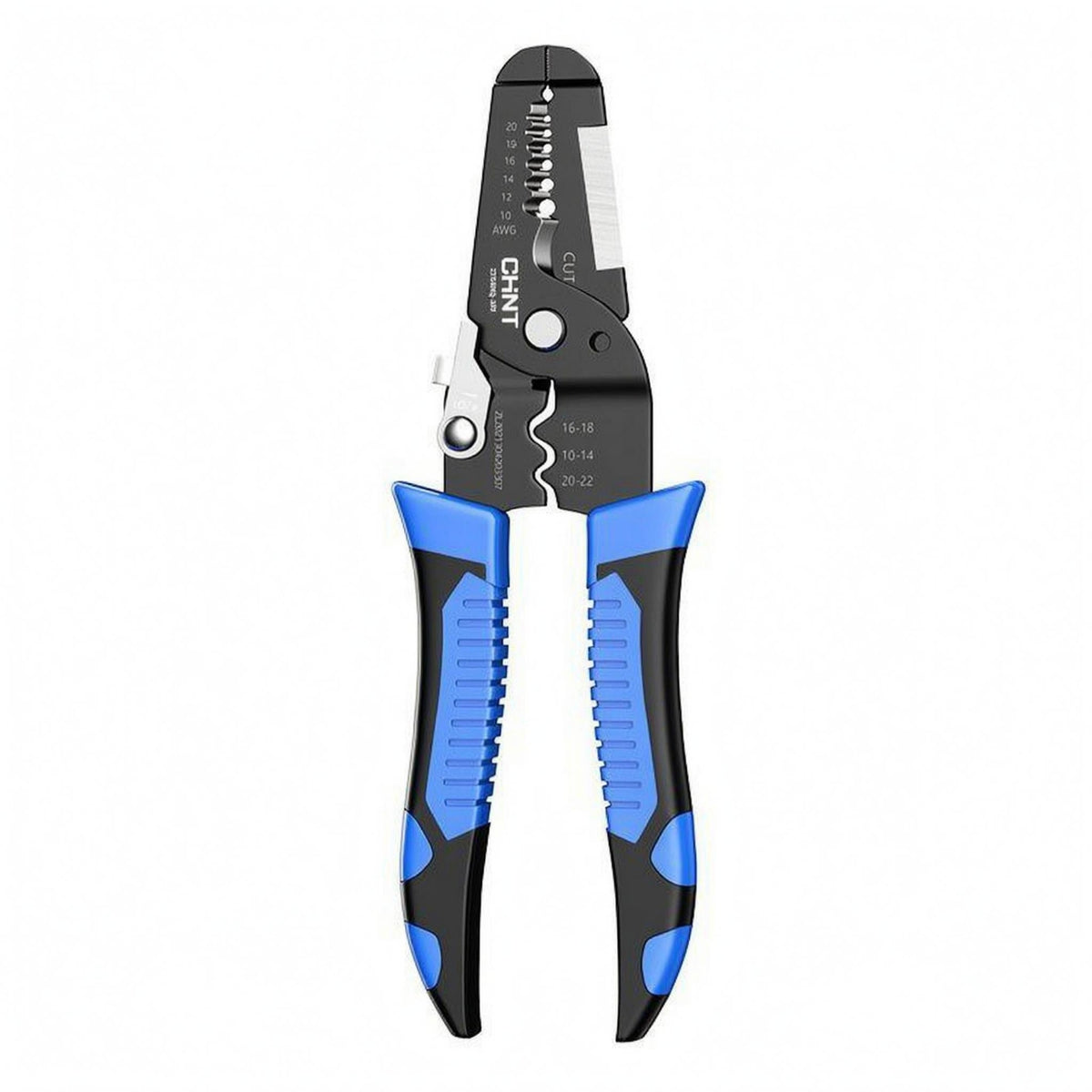 Serrated Gripping Surfaces Plier-Style Wire Stripper Measuring Markings Coil-Return-Loaded Wire Stripper Compact Hand Tool Non-Slip Handle for Electrical Work