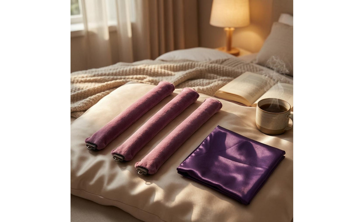 3 Pieces No-Heat Curling Rods Long Slim Soft Textile Curlers Overnight Hair Curler Sleep in Satin Scarf Cloth