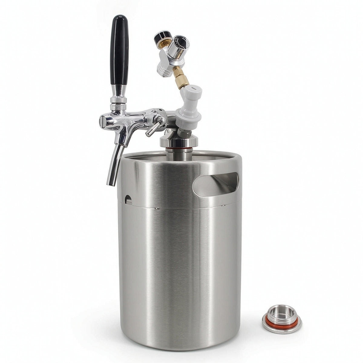 Stainless Steel Mini Keg with Faucet Pressurized Mini Keg Brushed Growler Long-Lasting for Homebrewers