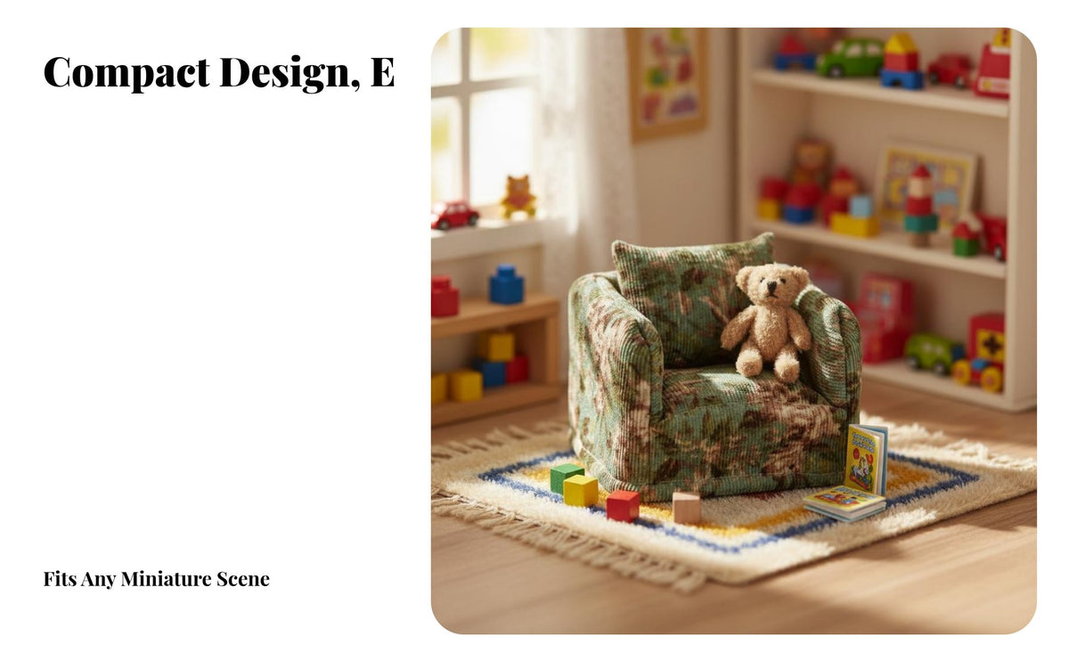 Wooden Frame Miniature Sofa Realistic Design 1:12 Scale Single Sofa With Pillow for Adults, Model Display, Playhouse, Living Room Decoration