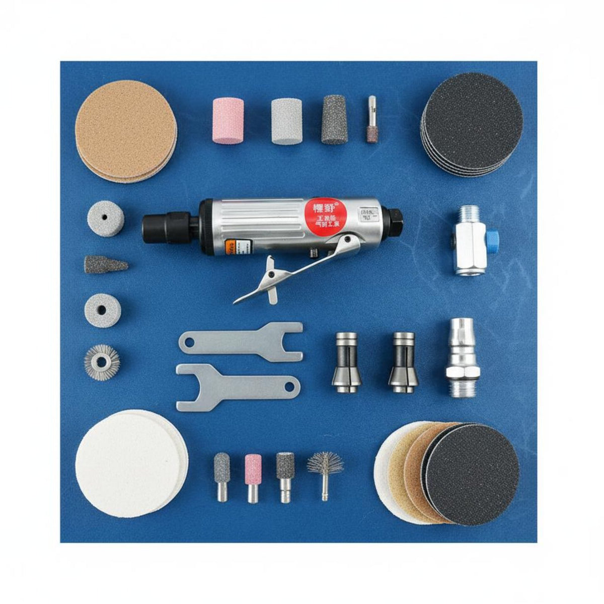 Pneumatic Die Grinder Kit Compact Size Air Powered Rotary Tool Set Aluminum Body