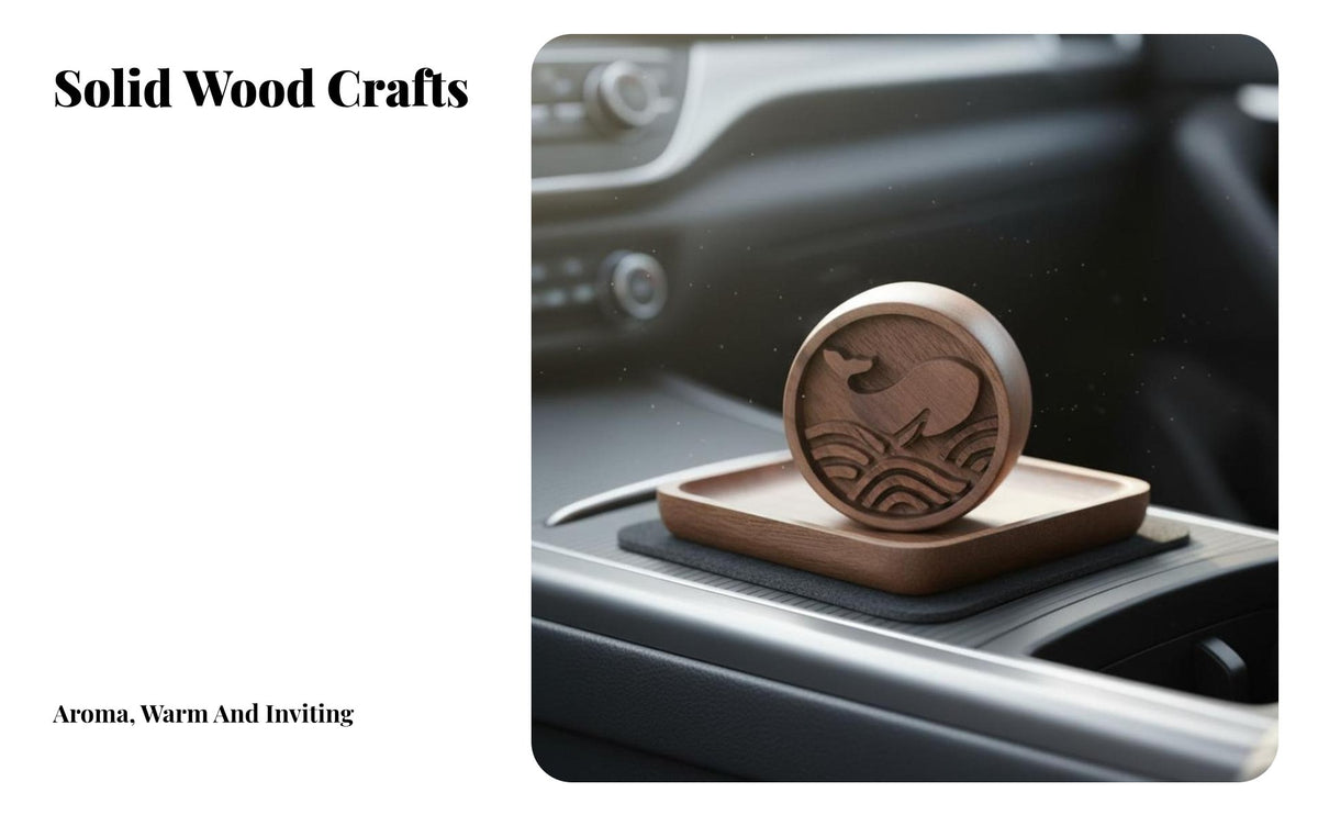 Essential Oil Dispenser Wood Chinese Design Wooden Essential Oil Dispenser Decorative Wooden Aroma Block for Home Stylists, Drivers, Bedroom, Desk