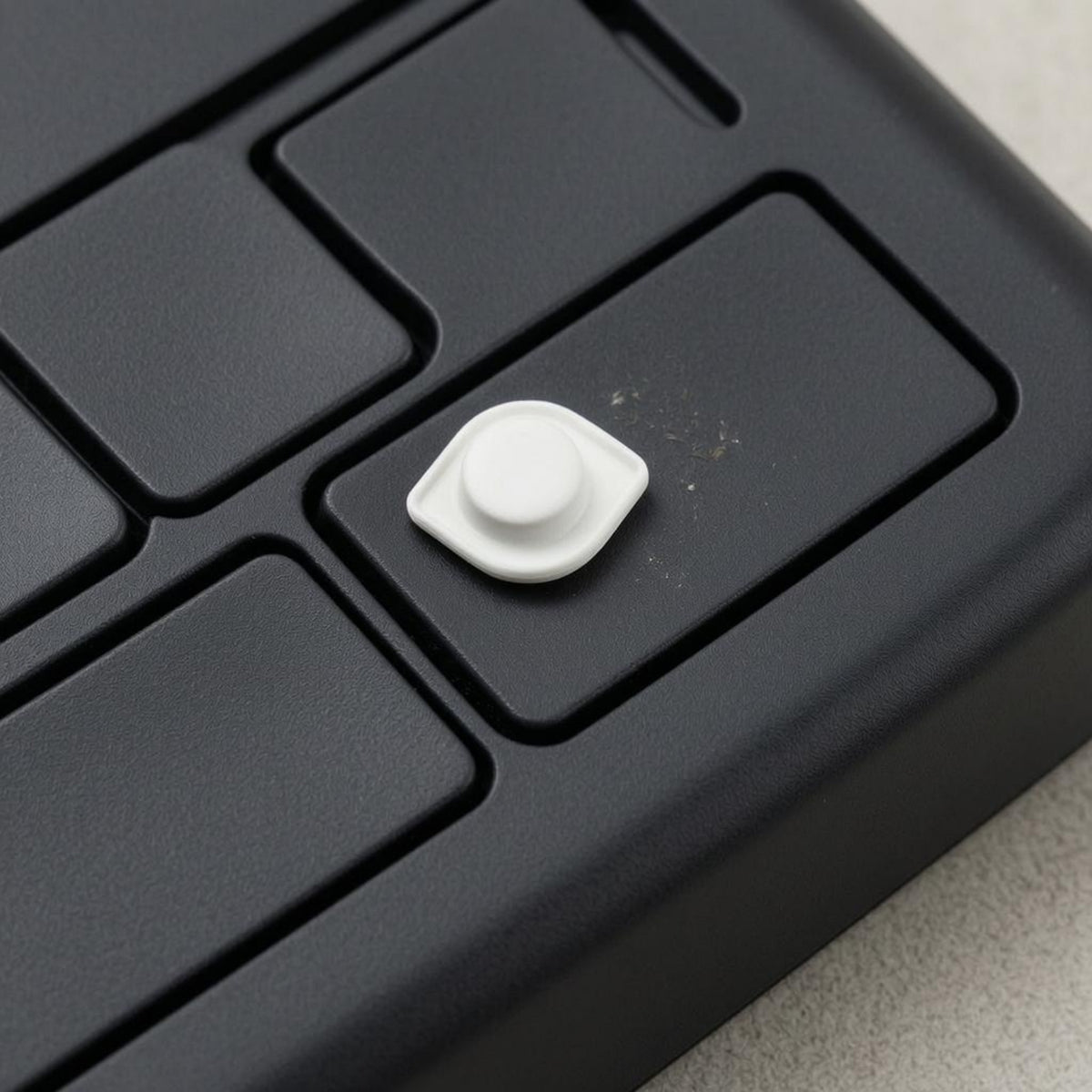 White Plastic Power on off Button Rounded Square Power Button Key