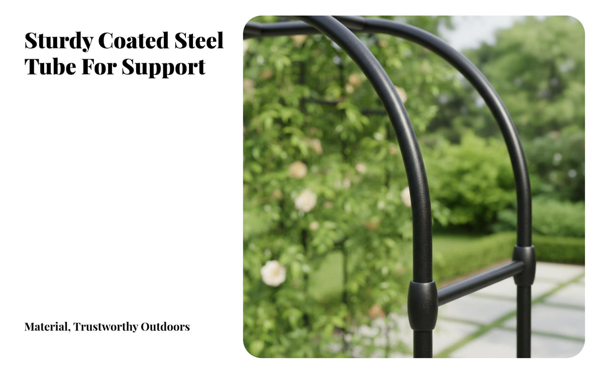Weather-Resistant Climbing Plant Arch Good Load-Bearing Garden Arbor Rust-Proof Outdoor Structure Heavy-Duty Construction for DIY Enthusiasts, Event Planners, Pathway, Backyard, Walkway Entrance, Patio