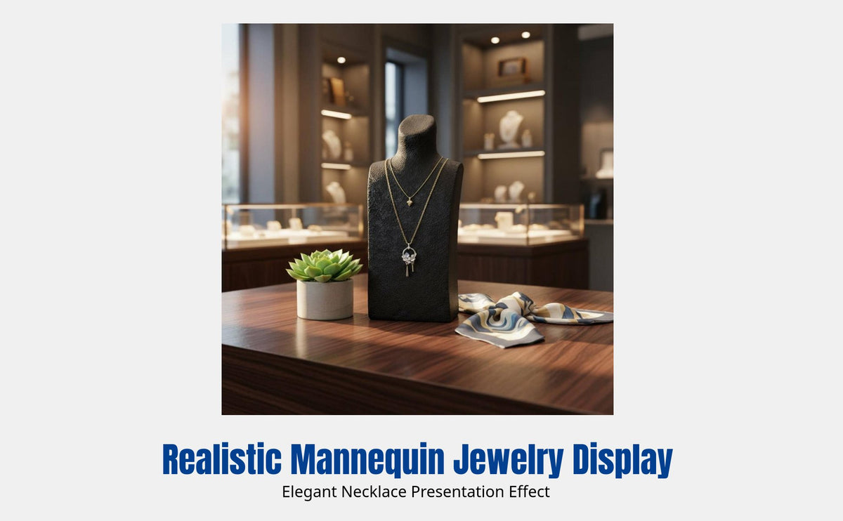Resin Necklace Display Stand, Mannequin Jewelry Holder, Granular Texture, Countertop Display