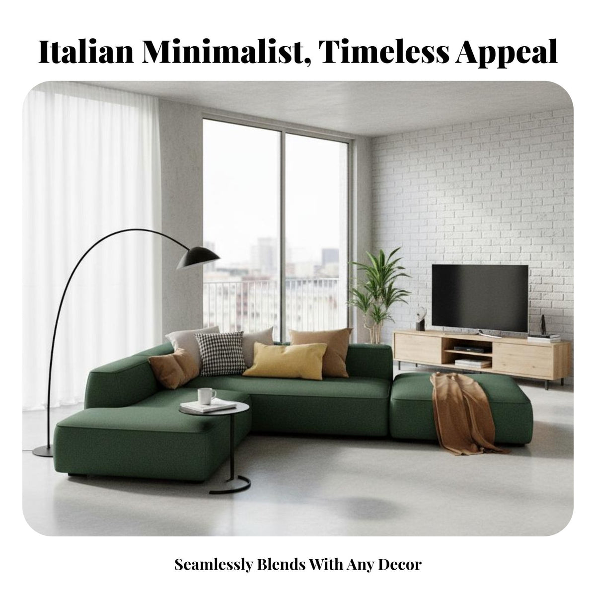 Easy-to-Clean Fabric L-Shaped configurable Chaise Minimalist aesthetic configurable Chaise Sectional Latex Cushions Living Room Furniture Space-Saving for Apartment Dwellers, Families, Homeowners, Lounge Area, Lounging, Family Gatherings, Movie evenings