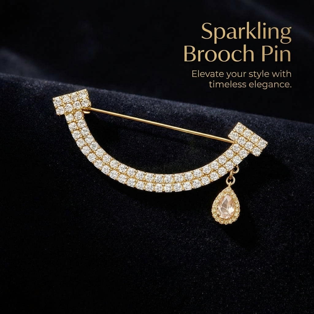 Alloy Flower Brooch Pin, 2024 New High-End Brooch, Vintage Flower Brooch Women, Crystal Flower Brooch Ladies, Flower Brooch for Young Women