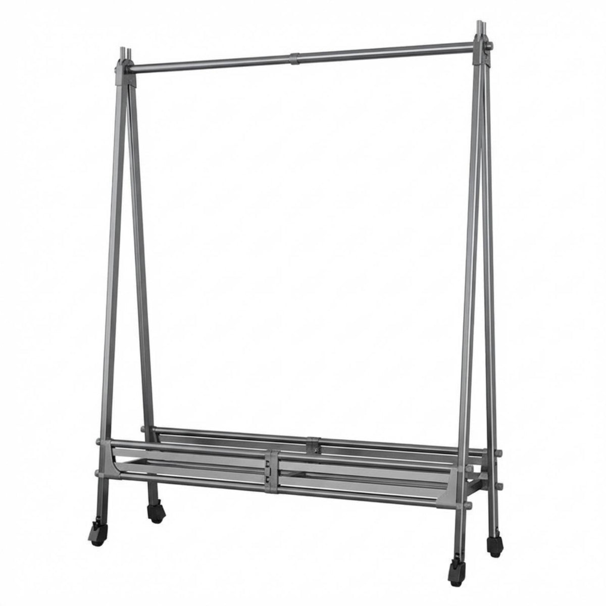 Space-Saving Design Rolling Clothing with Shelf Easy Assembly Wheeled Hanging with Bottom Shelf Multi-Functional Garment Rack Heavy Duty for Homeowners, Renters, Students, Bedroom, Dorm Room, Entryway, Balcony