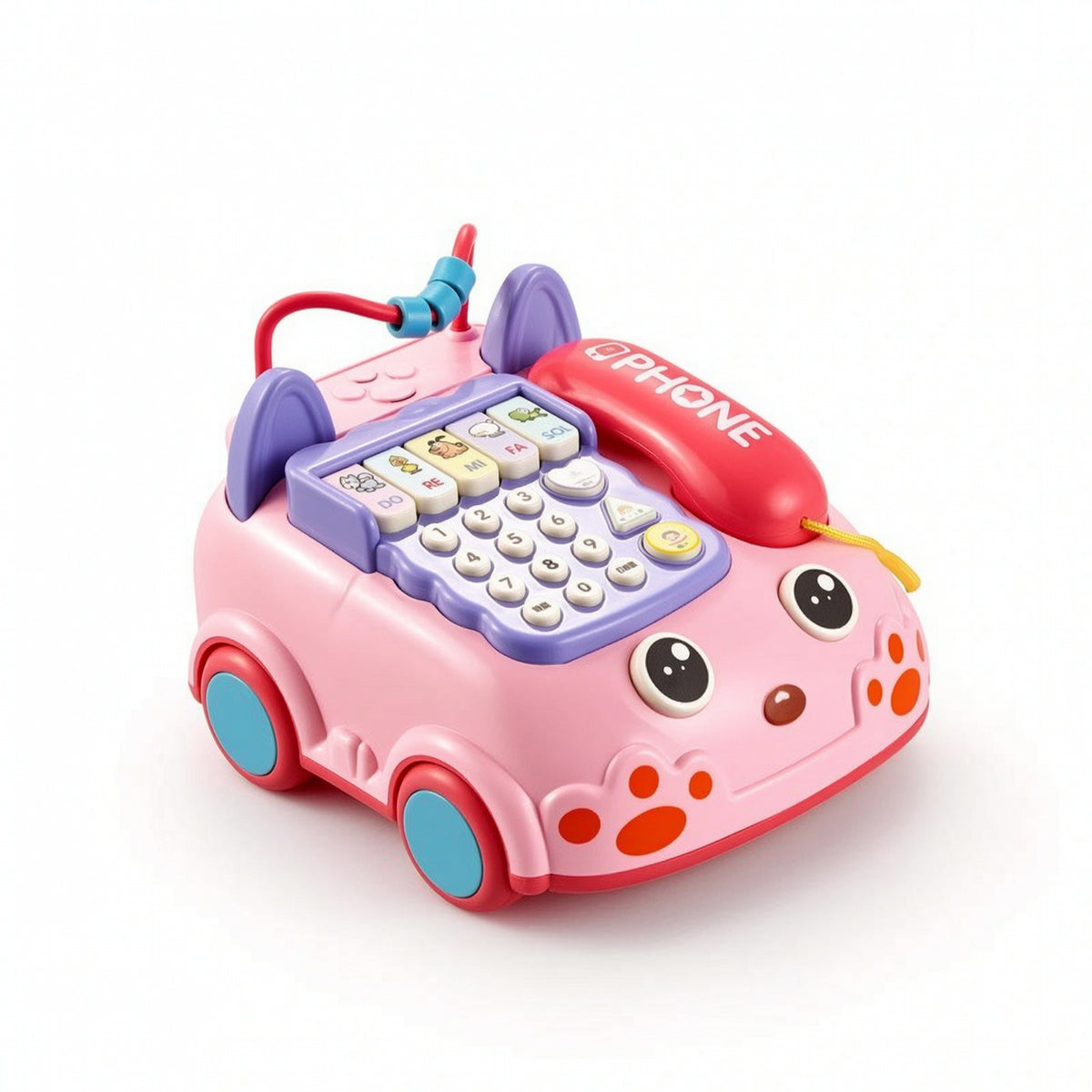 Playful Toy Phone Car Educational Learning Phone Sensory Baby Telephone Toy Colorful for Playroom, Classroom