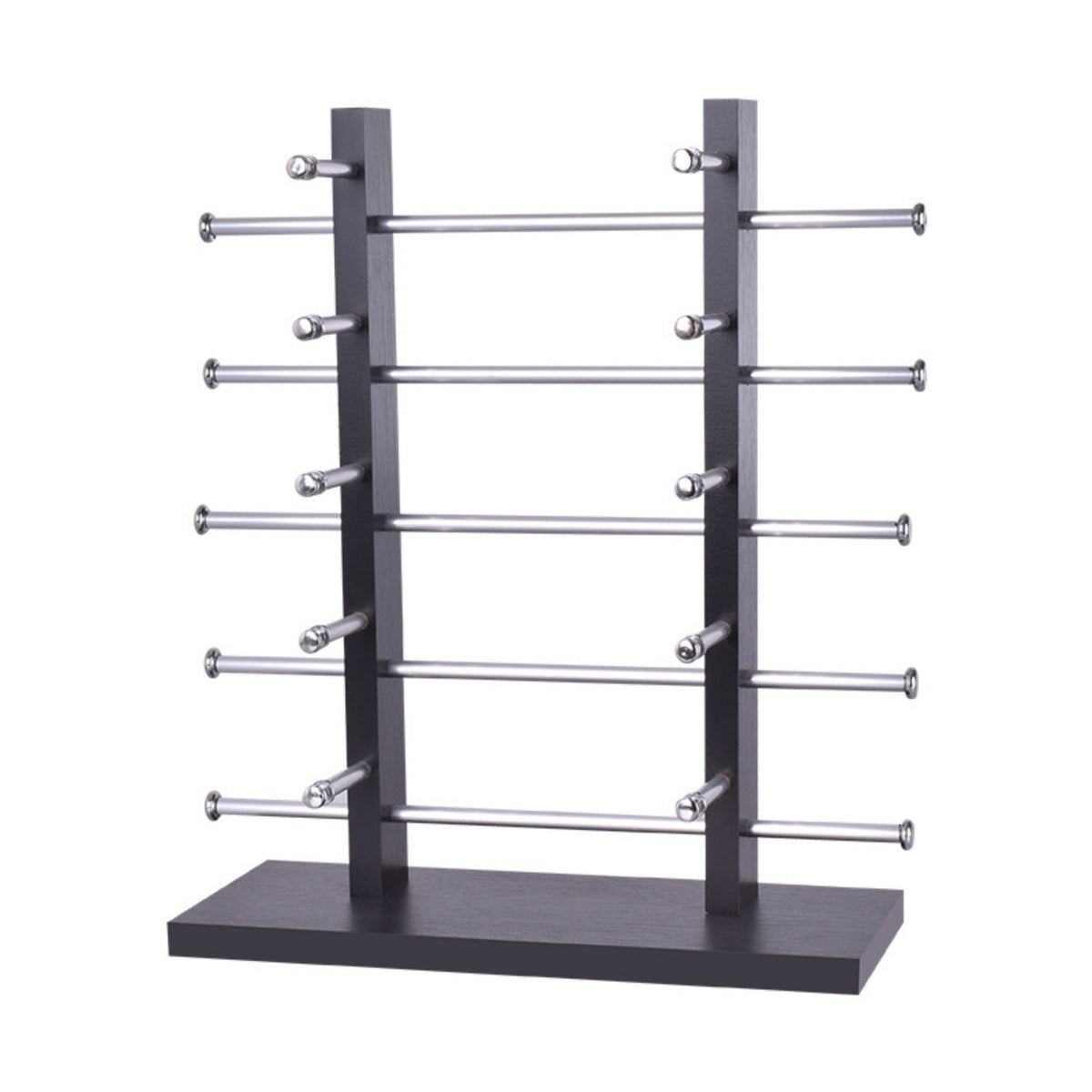 Double-Sided Eyeglasses Display Stand Tabletop Glasses Holder with Wooden Base Countertop Glasses Rack with Wooden Base Large Capacity for Collectors