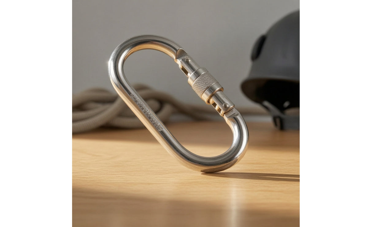 Oval Carabiner with Screw-Locking Large-Opening Quick with Link Screw Lock for Arborists