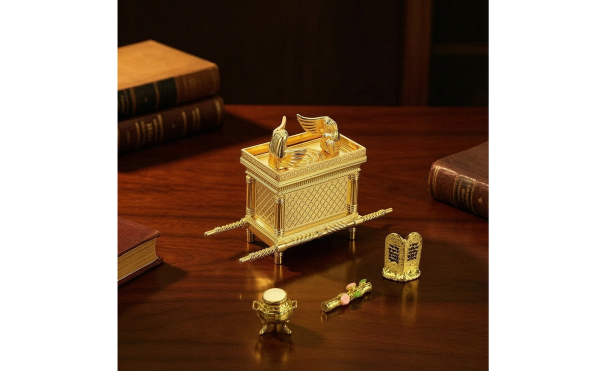 Covenant Chest the Covenant Model with Contents Gold Covenant Chest the Covenant Model Lustrous Figurine for Believers, Collectors, Shelf, Desk, Study