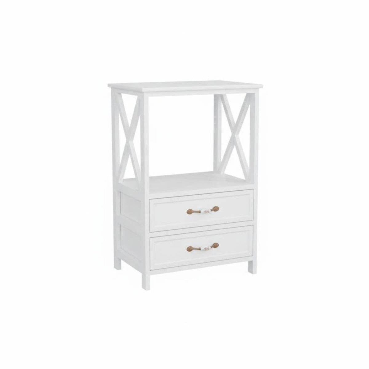 Farmhouse design End Table with Drawer and Basket Distressed Finish Nightstand Multi-Functional Bedside Cabinet space-saving Size for Homeowners, Apartment Dwellers, Small Spaces, Hallway, Entryway, Living Room