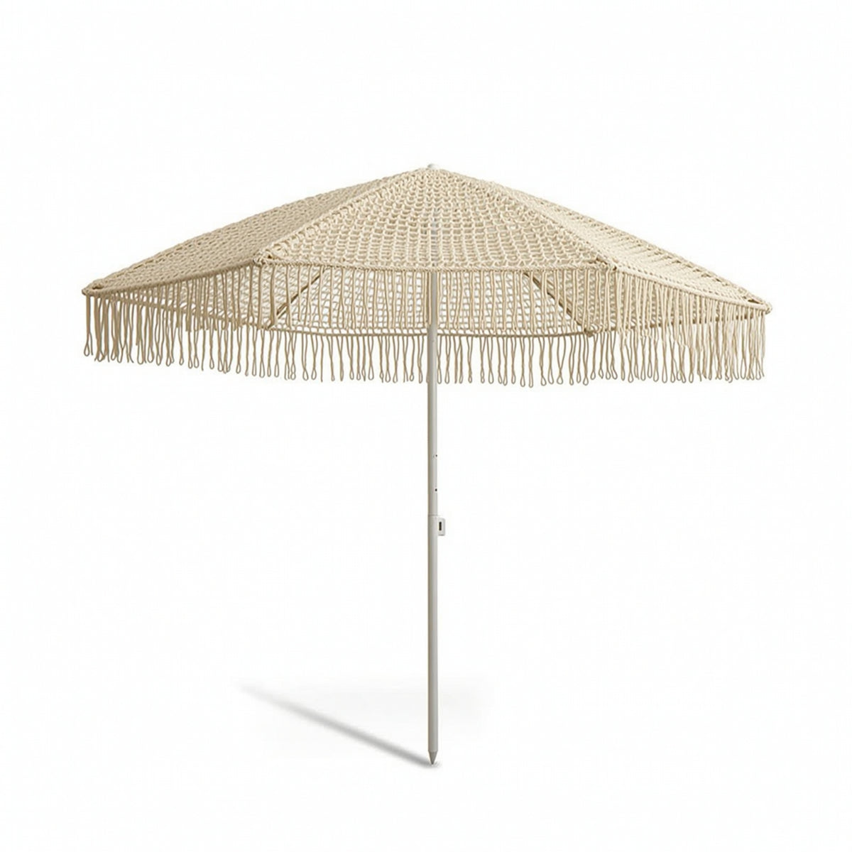 Umbrella with Tassels Fringed Woven Umbrella Fringe Umbrella Tilt-Adjustable Umbrella with Tassels Boho for Patio, Garden