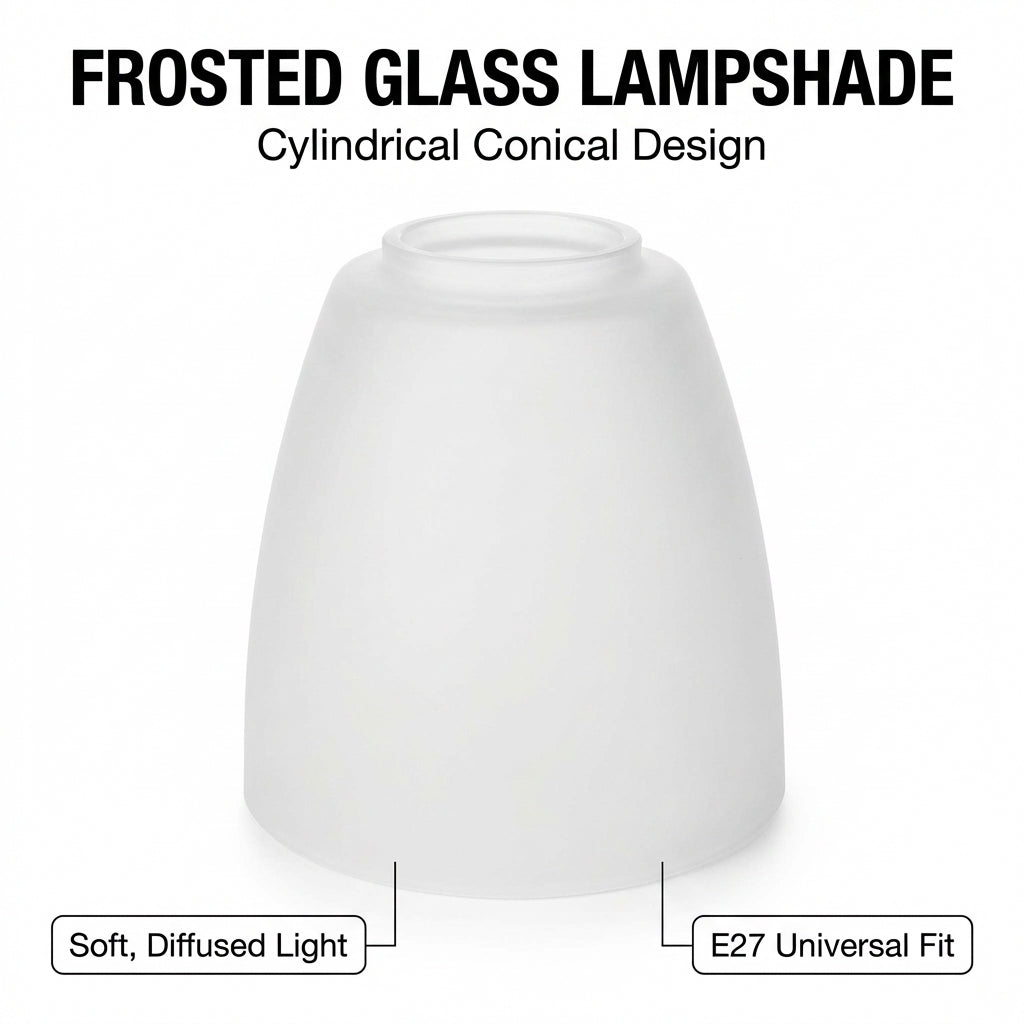 Frosted Glass Cylinder Lampshade E27, Customizable Frosted Glass Lamp Shade, Cylindrical Glass Lampshade E27, Frosted Glass Globe Replacement
