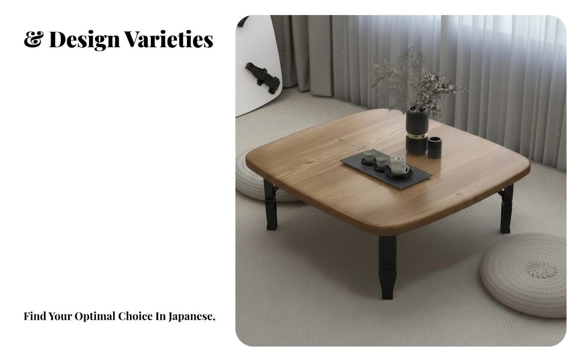 Foldable Design Collapsible Kang Table Space-Saving Collapsible Ground Table Japanese Design Household Furniture Multi-Functional for Apartment Dwellers, Meditators, Tatami Room, Bedroom, Bay Window, Small Areas