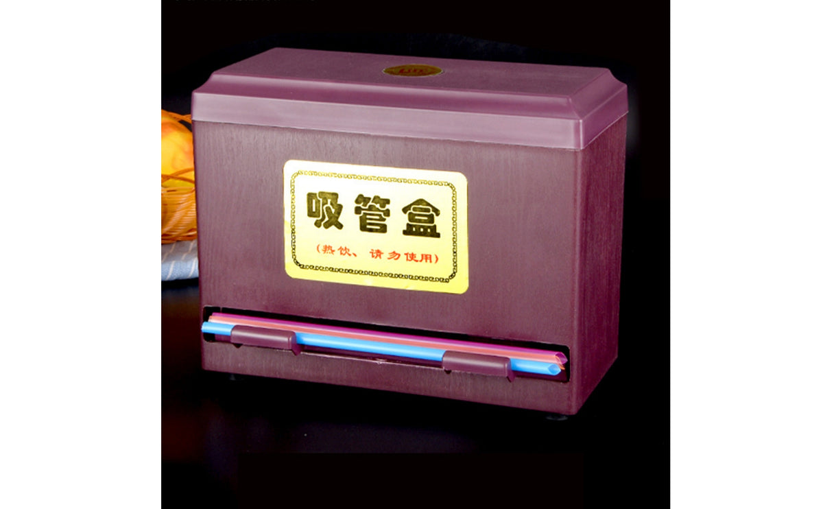 Straw Dispenser with Lid Dustproof Straw Dispenser Sturdy Compact for Bubble Tea Shops, Drink Service Areas, Countertops