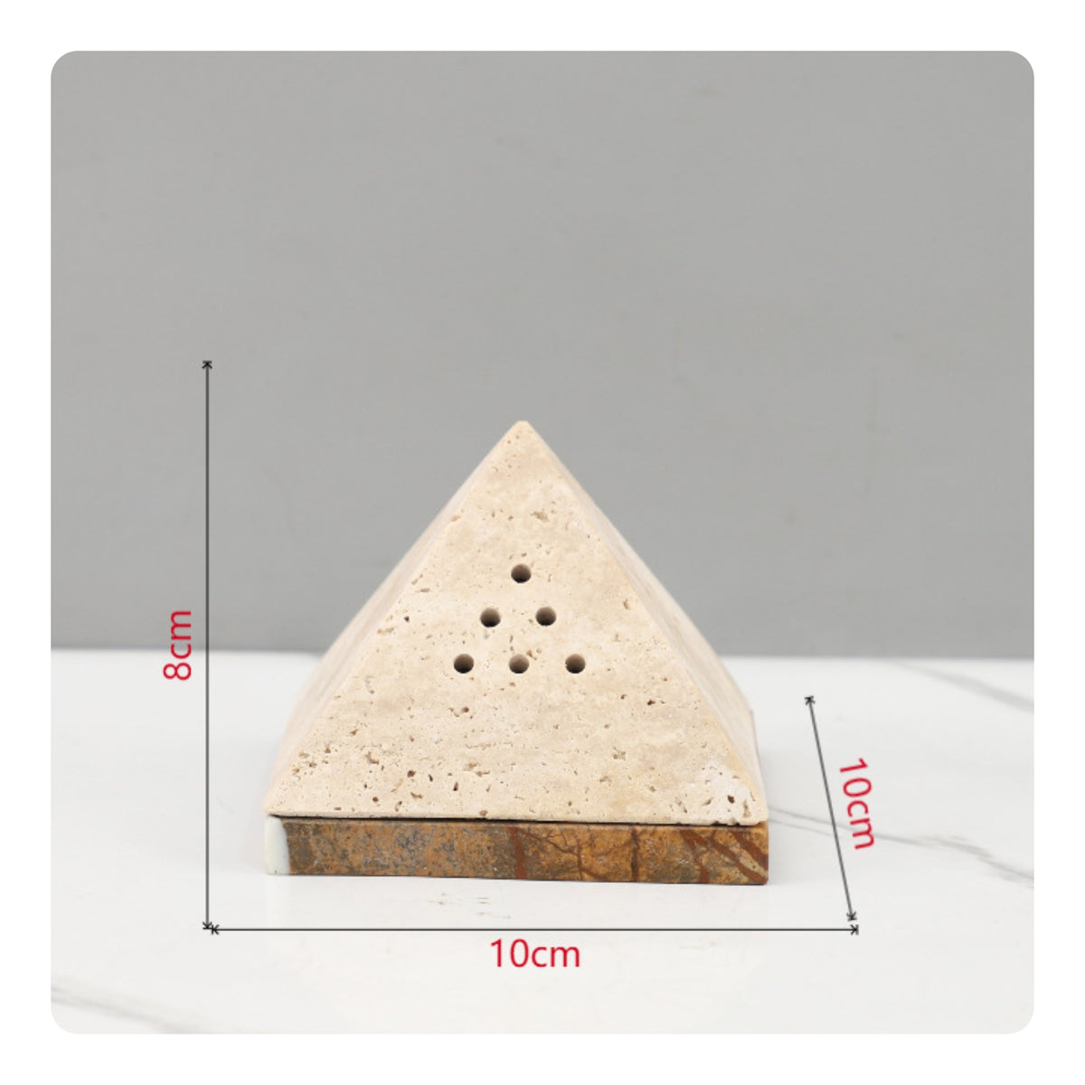 Pyramid Incense Burner Stone-Like Incense Holder with Base Minimalist Ornament for Hotel Reception