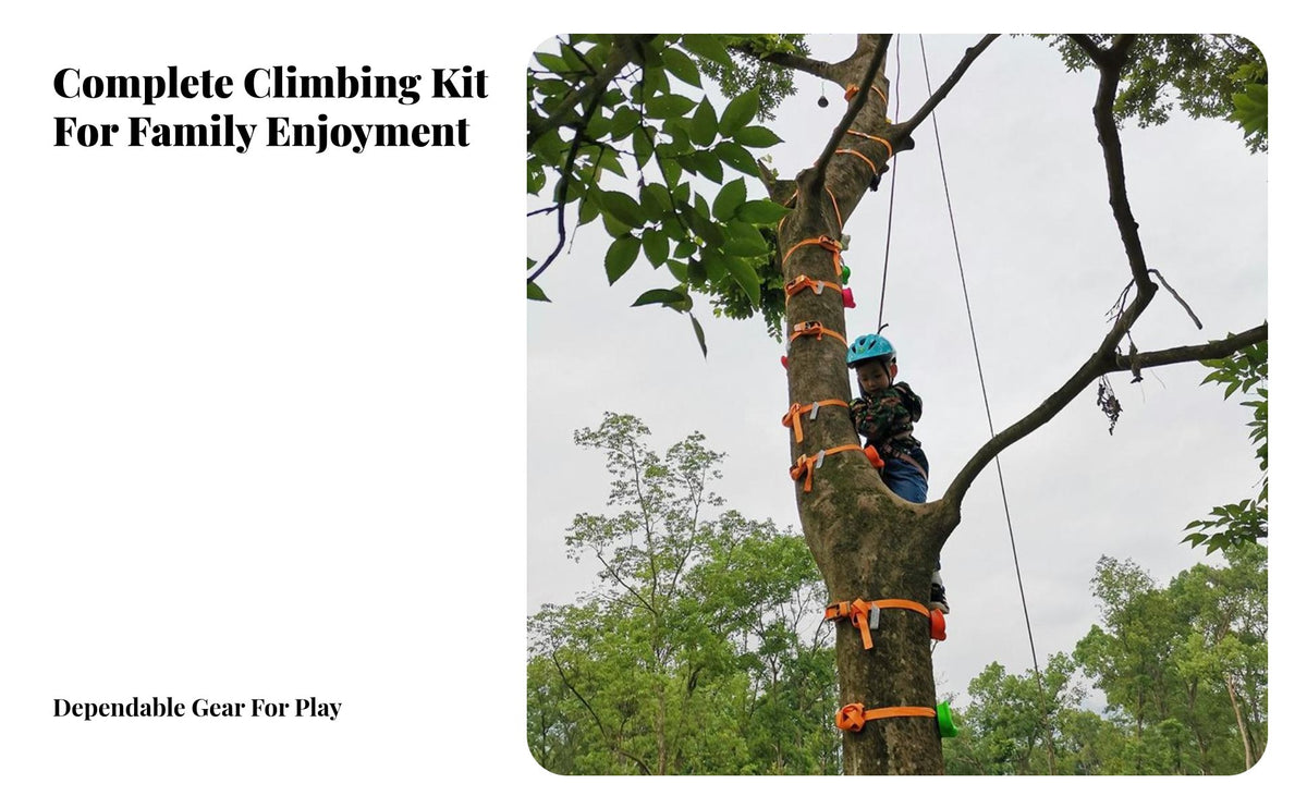 5 Pieces Strap-on Tree Holds Textured Grip Ratchet Strap Climbing Holds Sturdy Easy Setup for Families, Indoor, Playground