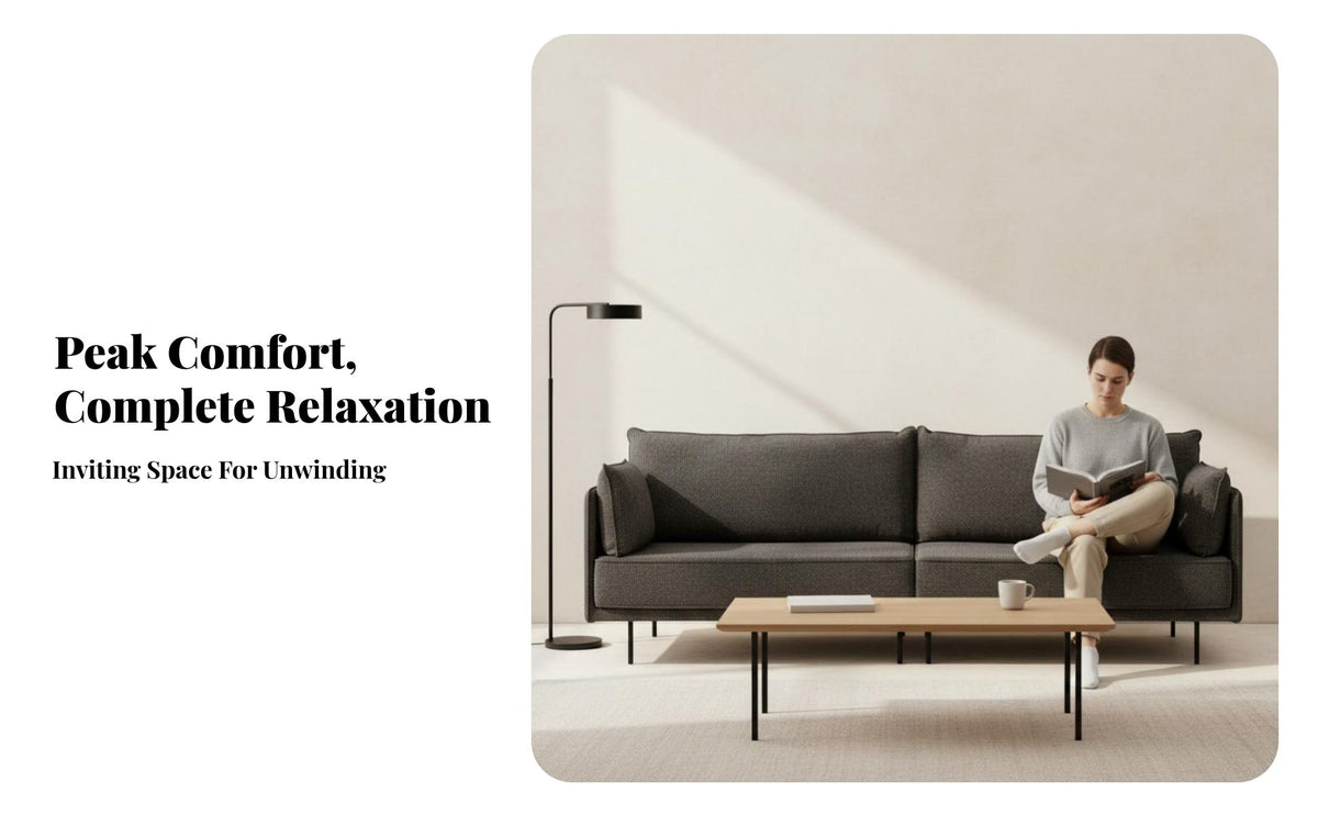 3-Seater Sofa Nordic design 3-Seater Fabric Settee Modern Minimalist Design Living Room Furnishing for Apartment Dwellers, Small Families, Bedroom