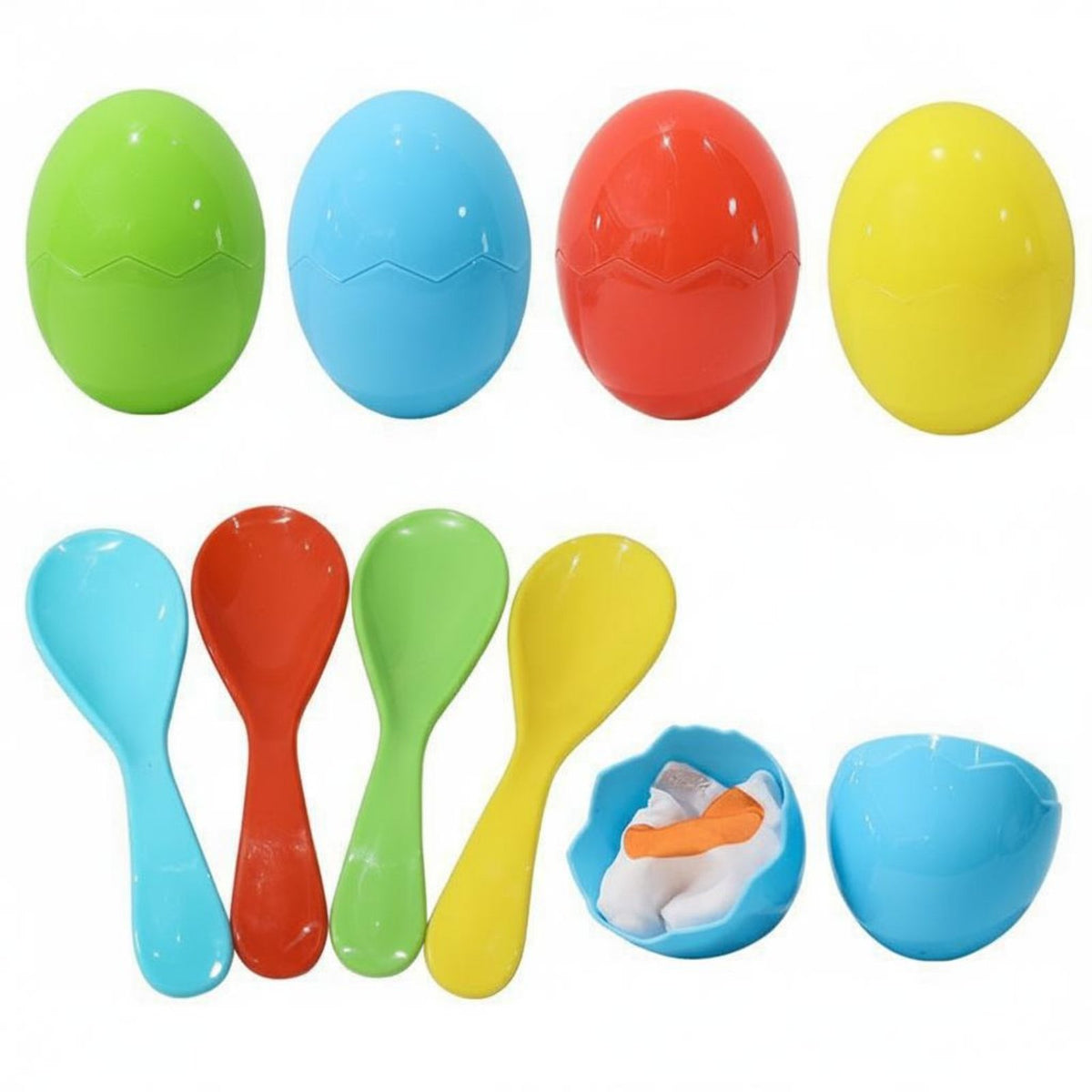 4 Pieces Balance Spoon with Egg Lightweight Egg and Spoon Balance Game Portable Toy for Field Day
