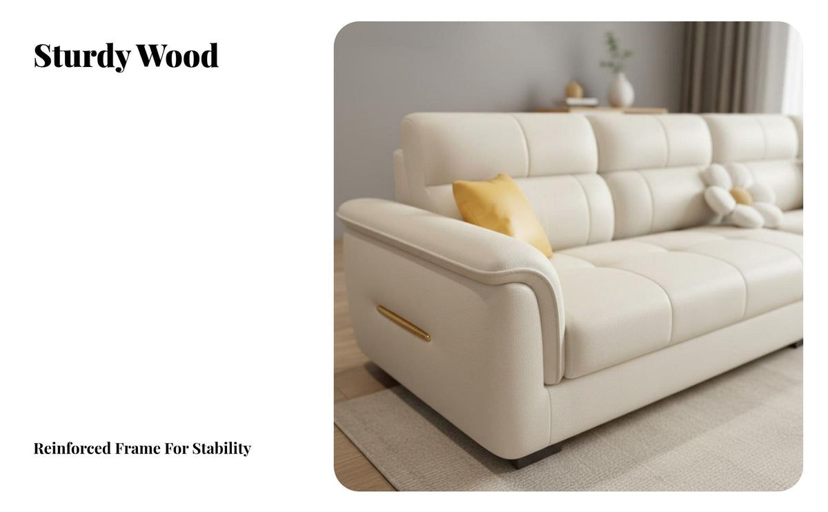 L-Shaped Chaise Sofa pet-resistant fabric Resistant L-Shaped Chaise Sectional Nordic design Living Room Furniture for Families, Small Spaces, Home, Lounge Area
