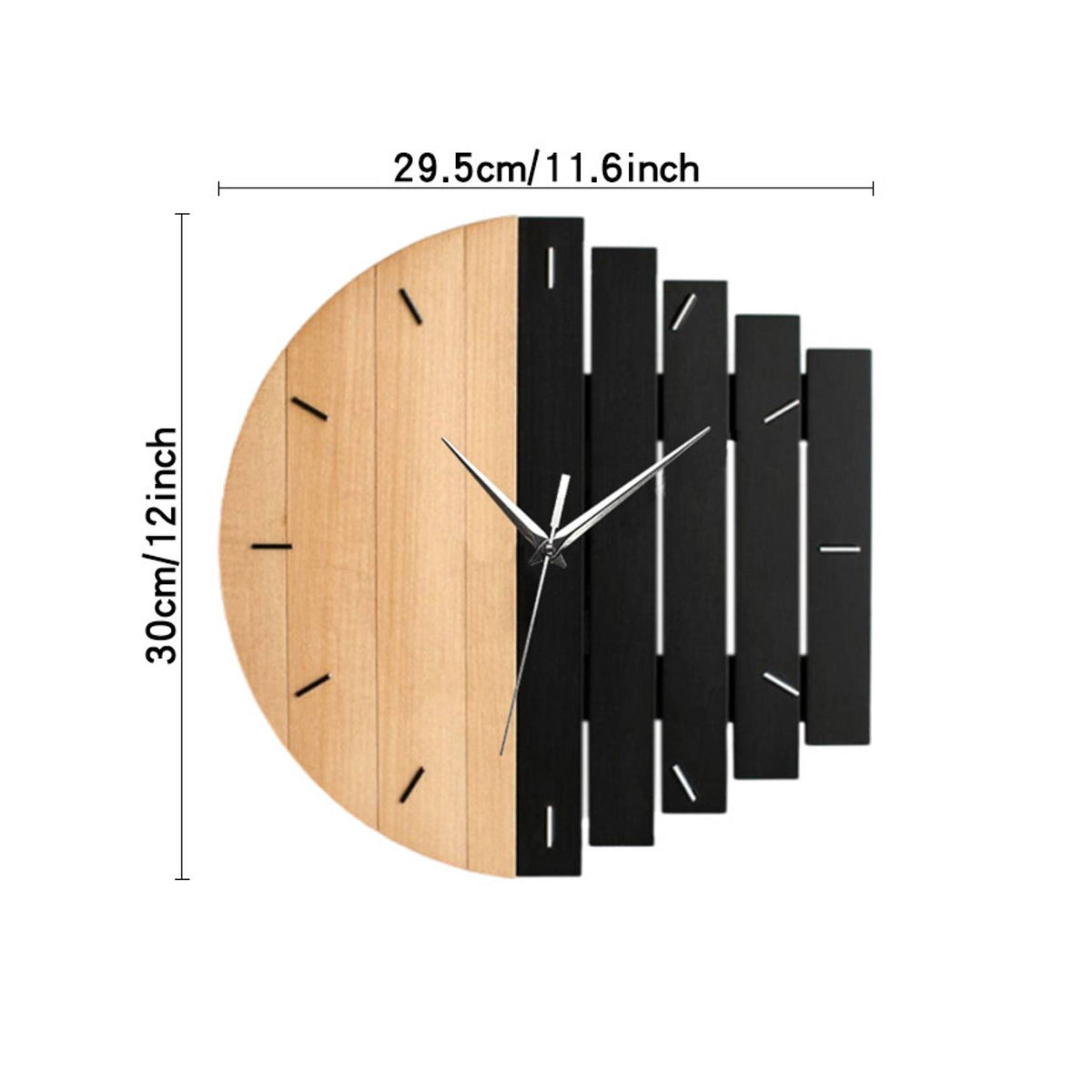 Wooden Wall Circular Timepiece Creative Design House Decoration Easy to Hang