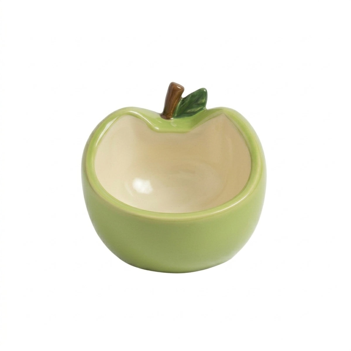 Apple Shaped Pet Bowl Whisker-Friendly Ceramic Cat Dish Cute for Indoor, Cats