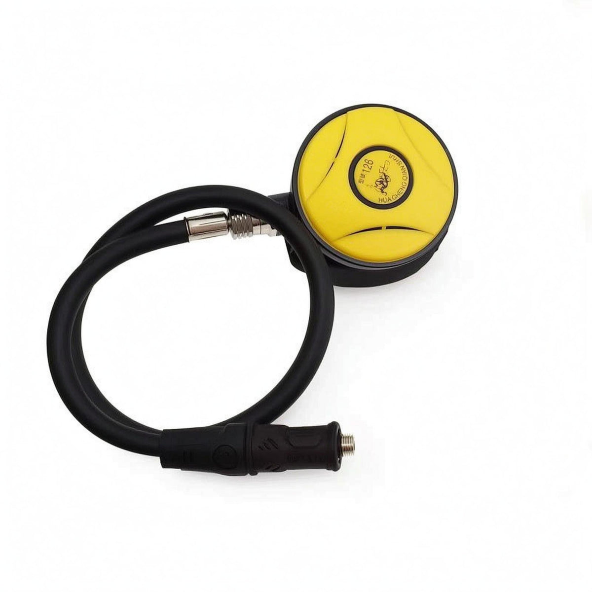 Yellow and Black Scuba Mouthpiece Metal Connector Scuba Hose Assembly Smooth Molded Underwater Breathing Mouthpiece Compact