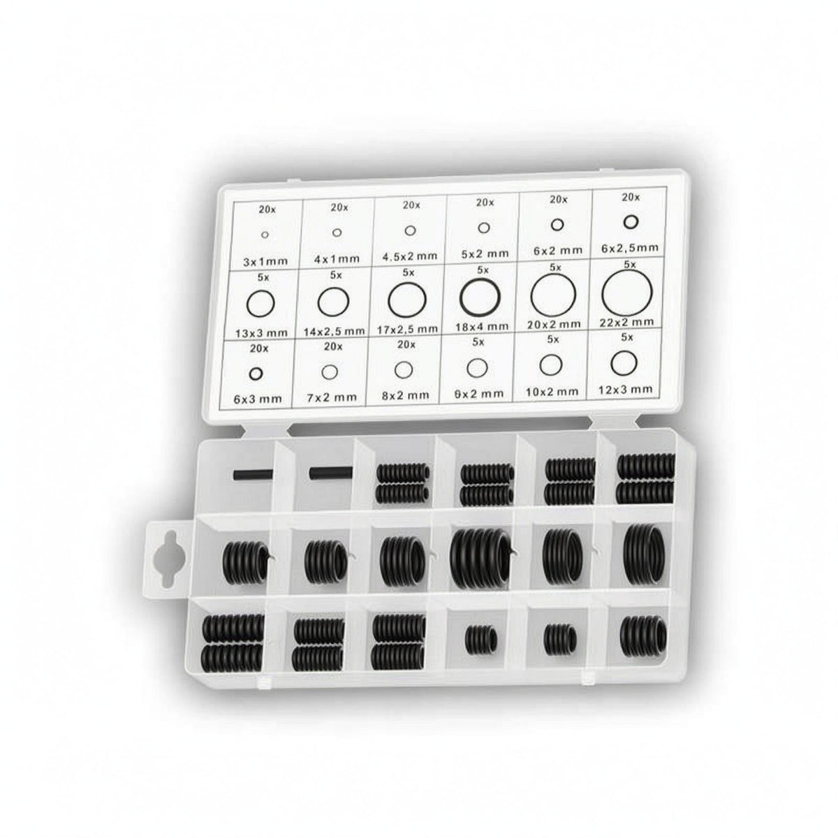 Compartmented Box O-Seal Seal Kit Plastic Storage Case Bunasealing Seal Assortment Assorted Repair Supplies Black