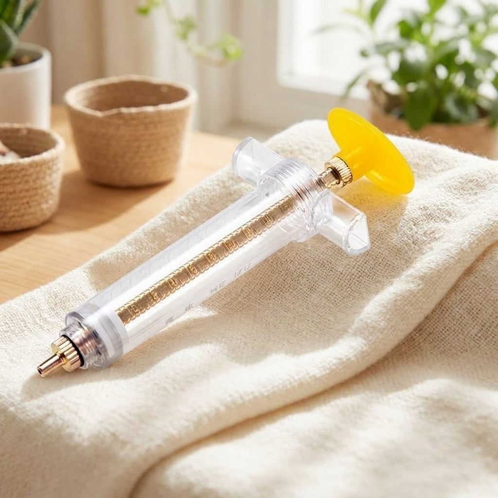 50ml Syringe with Metal Plunger, Clear Avian Feeding Tool for Parakeets, Includes Flexible Tubing and Spare Gasket, 3 Pieces